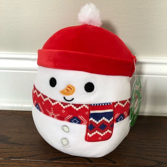 *NWT* Squishmallows Holiday 8” Manny the Snowman w/Fuzzy Hat - Picture 1 of 8